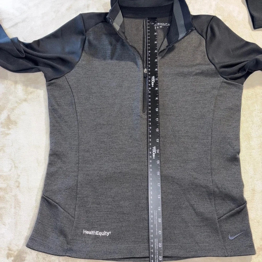 Nike Golf Womens Dri-FIT 1/2 Zip Pullover Grey Black Conqueror HealthEquity L